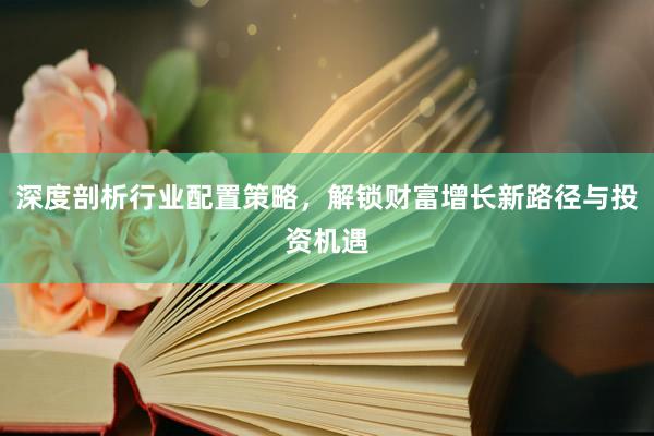 深度剖析行业配置策略，解锁财富增长新路径与投资机遇