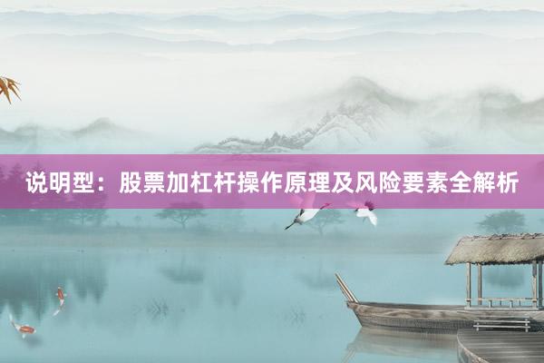说明型：股票加杠杆操作原理及风险要素全解析